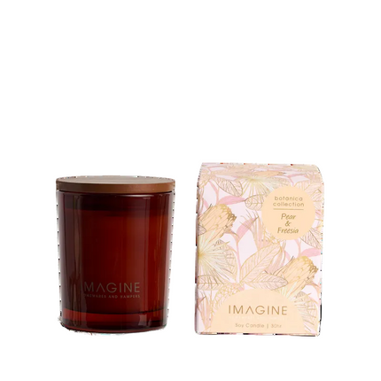 Imagine Pear and Freesia Scented Soy Wax Candle for Home Fragrance 200g