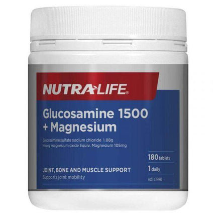Nutra Life Glucosamine 1500 + Magnesium 180 Tablets - OhYouLuckyDuck.com.au