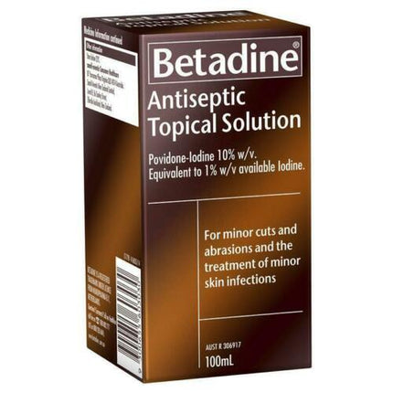 Betadine Antiseptic Topical Solution 100ml - OhYouLuckyDuck.com.au