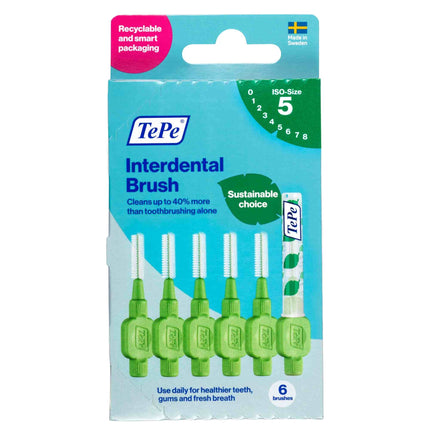 Tepe Interdental Brush Green 0.8MM Size 5 Pack