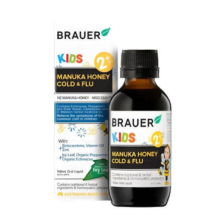 Brauer Kids Manuka Honey Cold & Flu 100ml - OhYouLuckyDuck.com.au