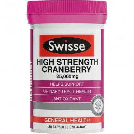 Swisse Ultiboost High Strength Cranberry 25000mg 30 Capsules - OhYouLuckyDuck.com.au