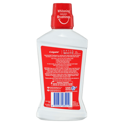 Colgate Mouthwash Optic White 500mL - OhYouLuckyDuck.com.au