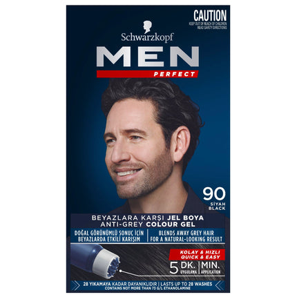 Schwarzkopf Men Perfect Anti-Grey Colour Gel 90 Natural Black