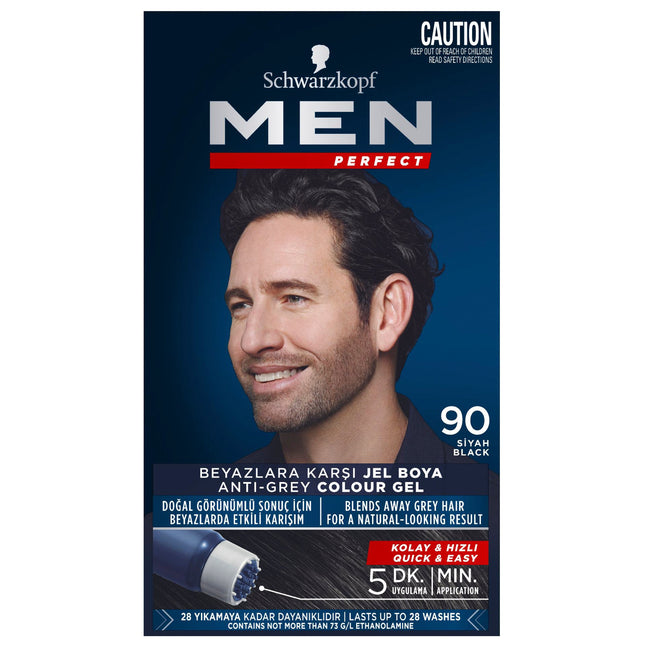Schwarzkopf Men Perfect Anti-Grey Colour Gel 90 Natural Black