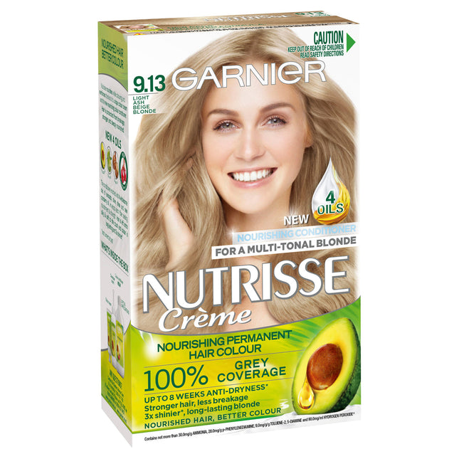 Garnier Nutrisse Permanent Hair Colour - 9.13 Natural Light Ash Blonde - OhYouLuckyDuck.com.au