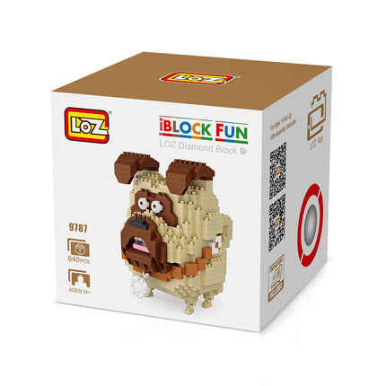 Loz 9787 Diamond Block Pet Pug Dog Building Set 640 Pieces