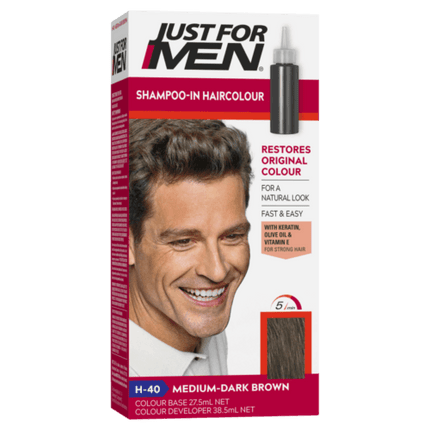 Just For Men Shampoo-In Hair Colour Medium Dark Brown - OhYouLuckyDuck.com.au
