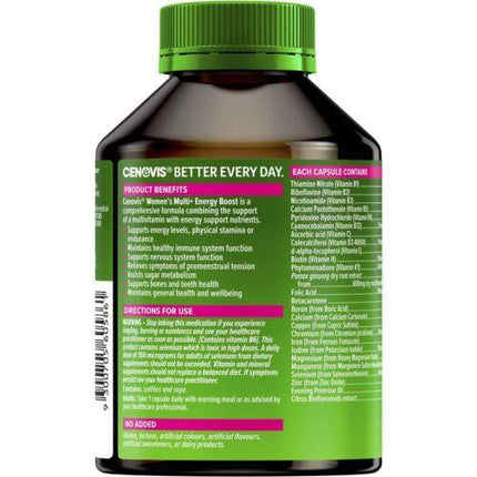 Cenovis Women's Multi + Energy Boost 100 Capsules - OhYouLuckyDuck.com.au