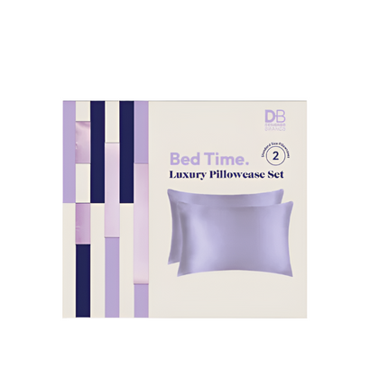 Designer Brands Bed Time Luxury Pillowcase Set Lilac Frost