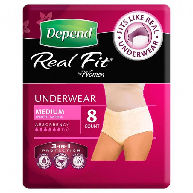 Depend Underwear Realfit Female Medium 8 pack - OhYouLuckyDuck.com.au