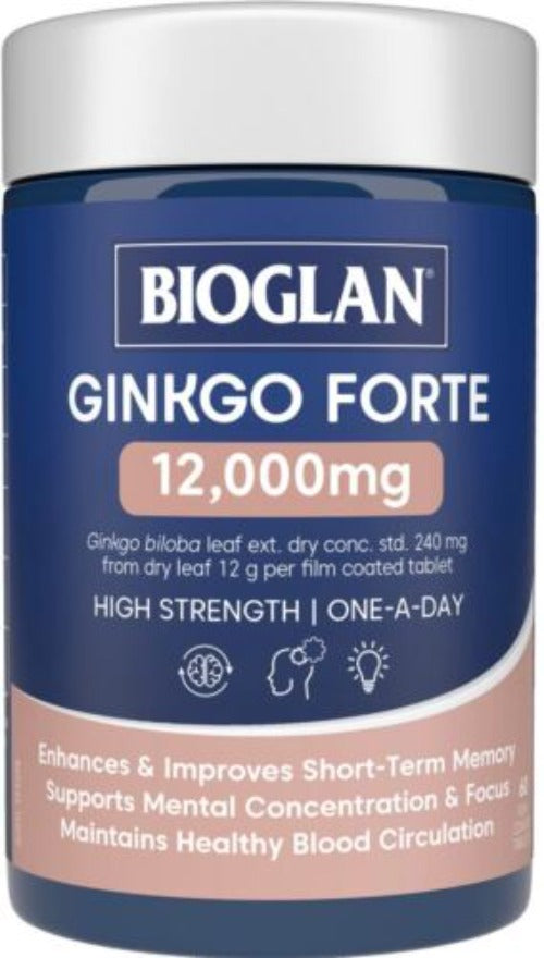 Bioglan Ginkgo Forte 12000mg 60 Tablets - OhYouLuckyDuck.com.au