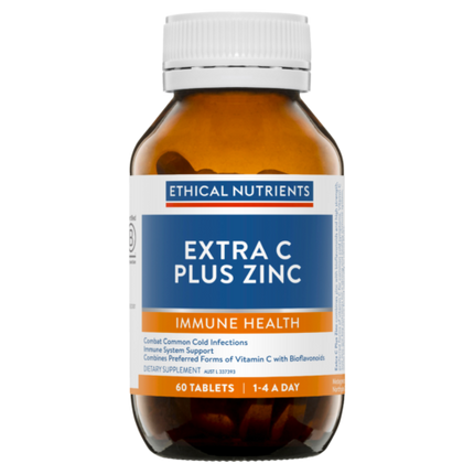 Ethical Nutrients Extra C Plus Zinc 60 Tablets - OhYouLuckyDuck.com.au