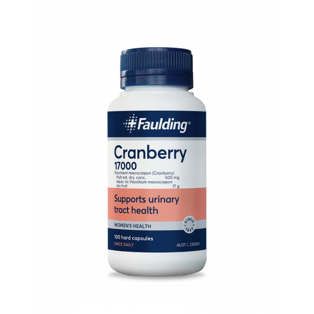 Faulding Remedies Cranberry 17000mg Capsules 100 Count