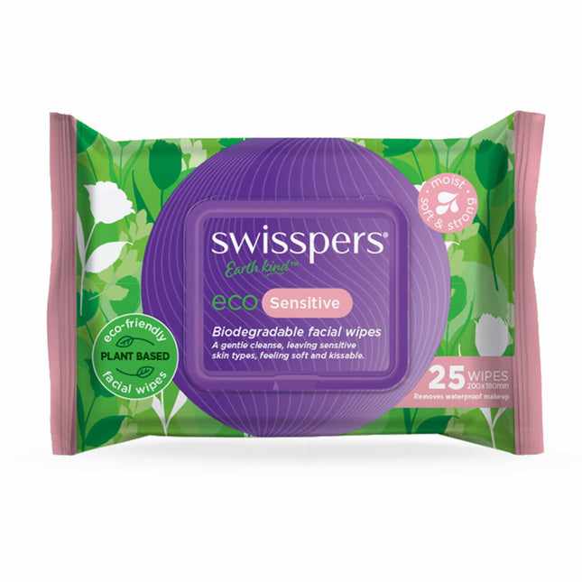 Swisspers Eco Facial Wipes Sensitive 25 - OhYouLuckyDuck.com.au