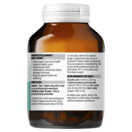 Blackmores Macu-Vision 150 Tablets Supports Macular Eye Health Macuvision - OhYouLuckyDuck.com.au