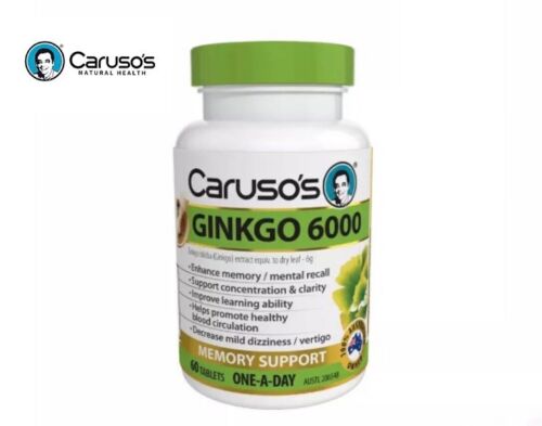 Caruso's Ginkgo 6000 Tabs 60 - OhYouLuckyDuck.com.au