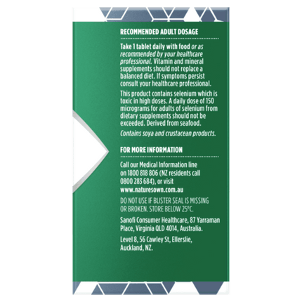 Natures Own Bodyfuel 50+ Years Multivitamin 60 Tablets - OhYouLuckyDuck.com.au