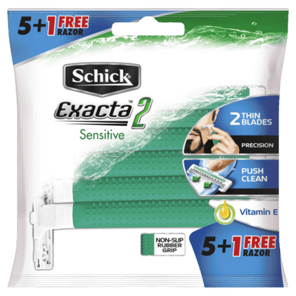 Schick Exacta 2 Disposable Razor Men 5 + 1 pack - OhYouLuckyDuck.com.au