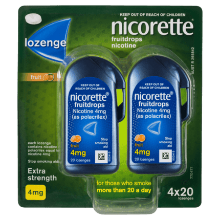 Nicorette Nicotine Lozenges Fruit 4mg 80 Lozenges - OhYouLuckyDuck.com.au