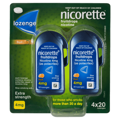 Nicorette Nicotine Lozenges Fruit 4mg 80 Lozenges