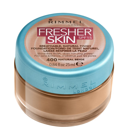 Rimmel Fresher Skin Foundation with SPF 15 in 400 Natural Beige 25mL