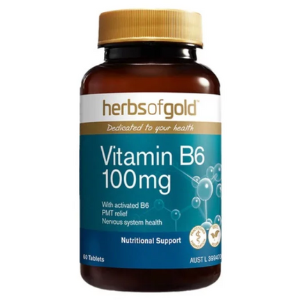 Herbs Of Gold Vitamin B6 100Mg Tablets 60