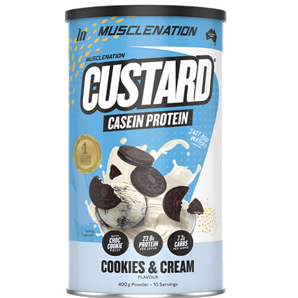 Muscle Nation Protein Custard Powder Cookies & Cream 400G