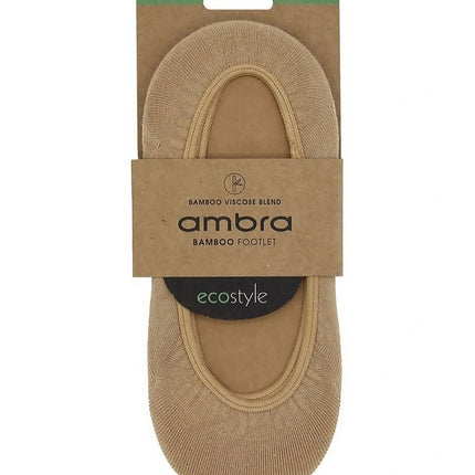 Ambra Bamboo Ecostyle Natural Footlet Socks 2 Pack