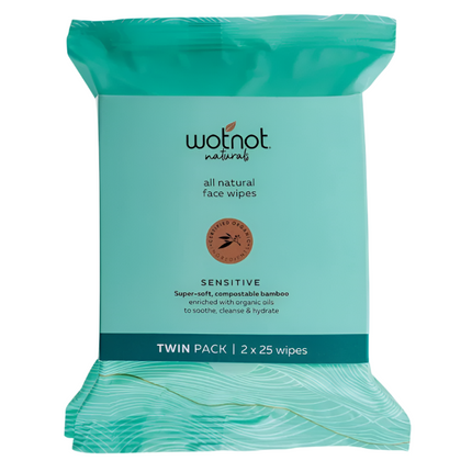 Wotnot Face Wipes Sensitive Twin 2X25