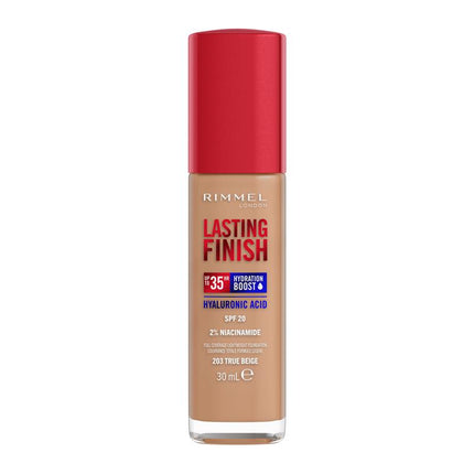Rimmel Lasting Finish 35HR Foundation SPF20 203 True Beige 30ml - OhYouLuckyDuck.com.au