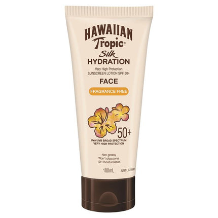 Hawaiian Tropic Spf 50+ Silk Hydration Face Fragrance Free 100ml