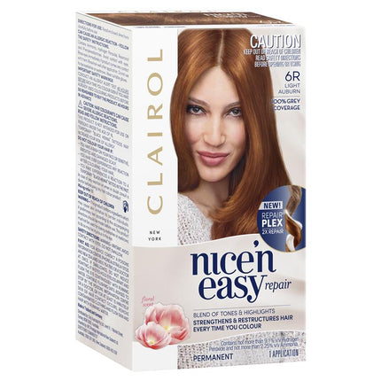 Clairol Nice N Easy Repair Permanent Hair Colour 6R Light Auburn