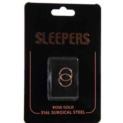 Studex Sleeper 8mm Plain Rose Gold Plated