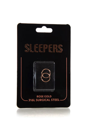 Studex Sleeper 8mm Plain Rose Gold Plated