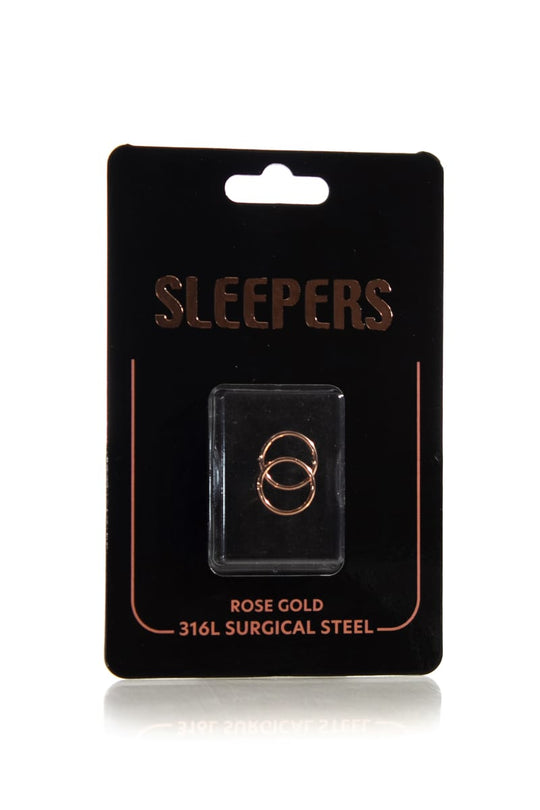 Studex Sleeper 8mm Plain Rose Gold Plated