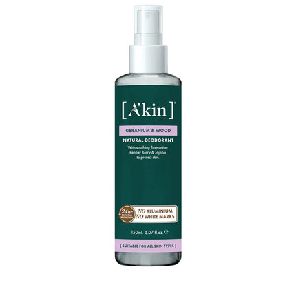 A'kin Geranium & Wood Spray Deodorant 150ml - OhYouLuckyDuck.com.au