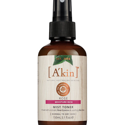 A'kin Rose Moisture Rich Mist Toner 150mL - OhYouLuckyDuck.com.au