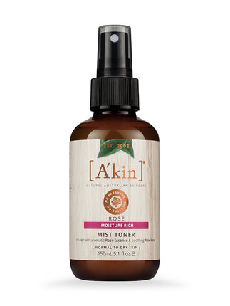 A'kin Rose Moisture Rich Mist Toner 150mL - OhYouLuckyDuck.com.au
