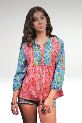 Zoha Online Aleena Patch Top Sea Pink