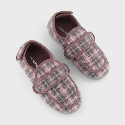 Homyped Alex 2 Women's Adjustable Slippers Pink Check Size 10