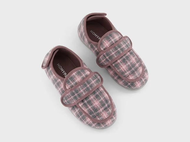 Homyped Alex 2 Women's Adjustable Slippers Pink Check Size 10