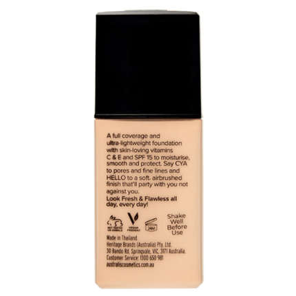 Australis Fresh & Flawless Full Coverage Foundation - Pearl - OhYouLuckyDuck.com.au