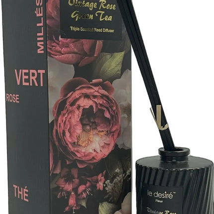 Le Desire Fleur Reed Diffuser Vintage Rose and Green Tea