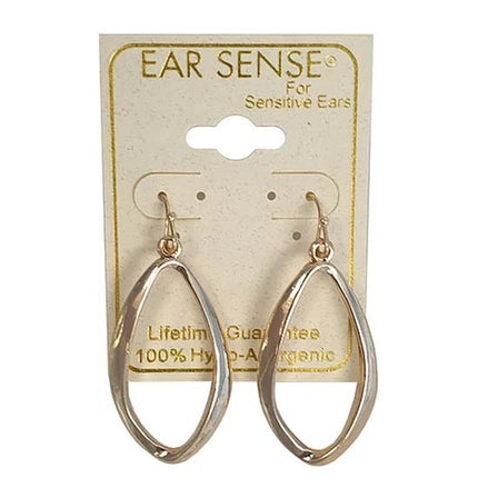 EarSense Gold Open Silhouette Drop Earrings French Hook F393