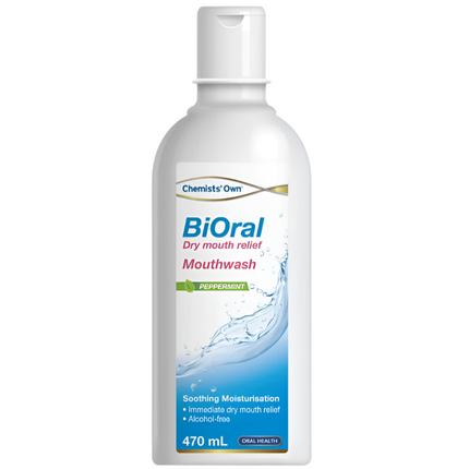 Chemist's Own Bioral Dry Mouth Relief Mouthwash Fresh Mint 470ML