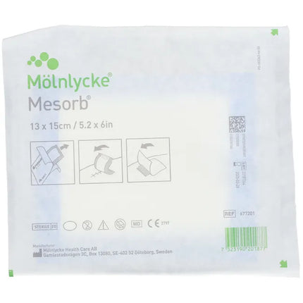 Molnlycke Mesorb Absorbent Dressing For Exuding Wounds 13CM X 15CM