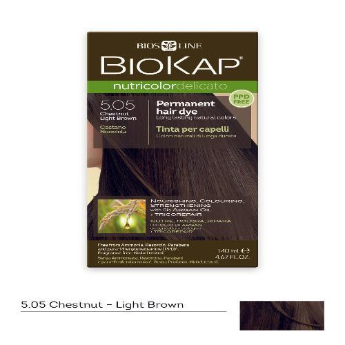 Biokap Delicato 5.05 Chestnut Light Brown Gentle Dye 140ML - OhYouLuckyDuck.com.au