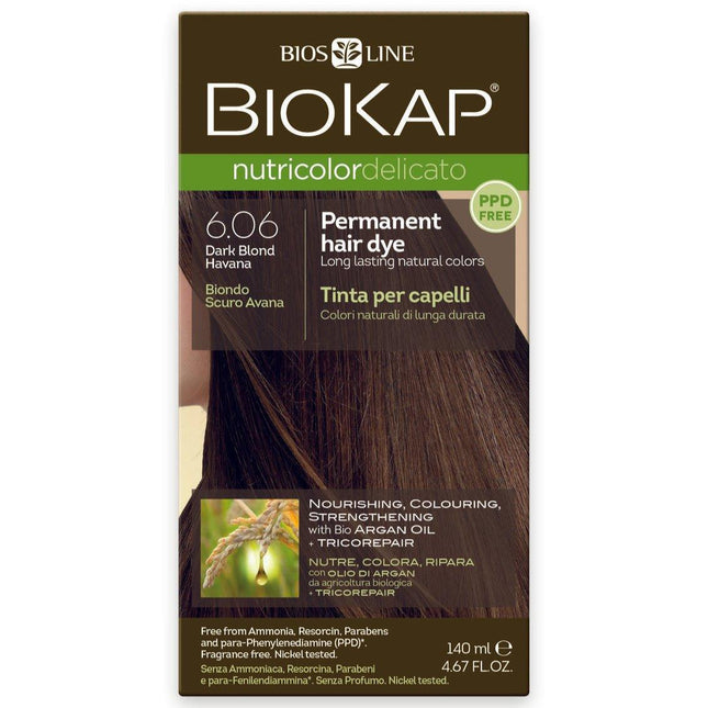 Biokap Delicato 6.06 Dark Blond Havana Gentle Dye 140mL - OhYouLuckyDuck.com.au