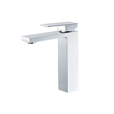 Ania Square Tower Basin Mixer Tap Polished Chrome